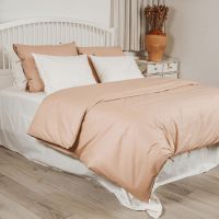 Bed linen Organic Tia with ties - brown