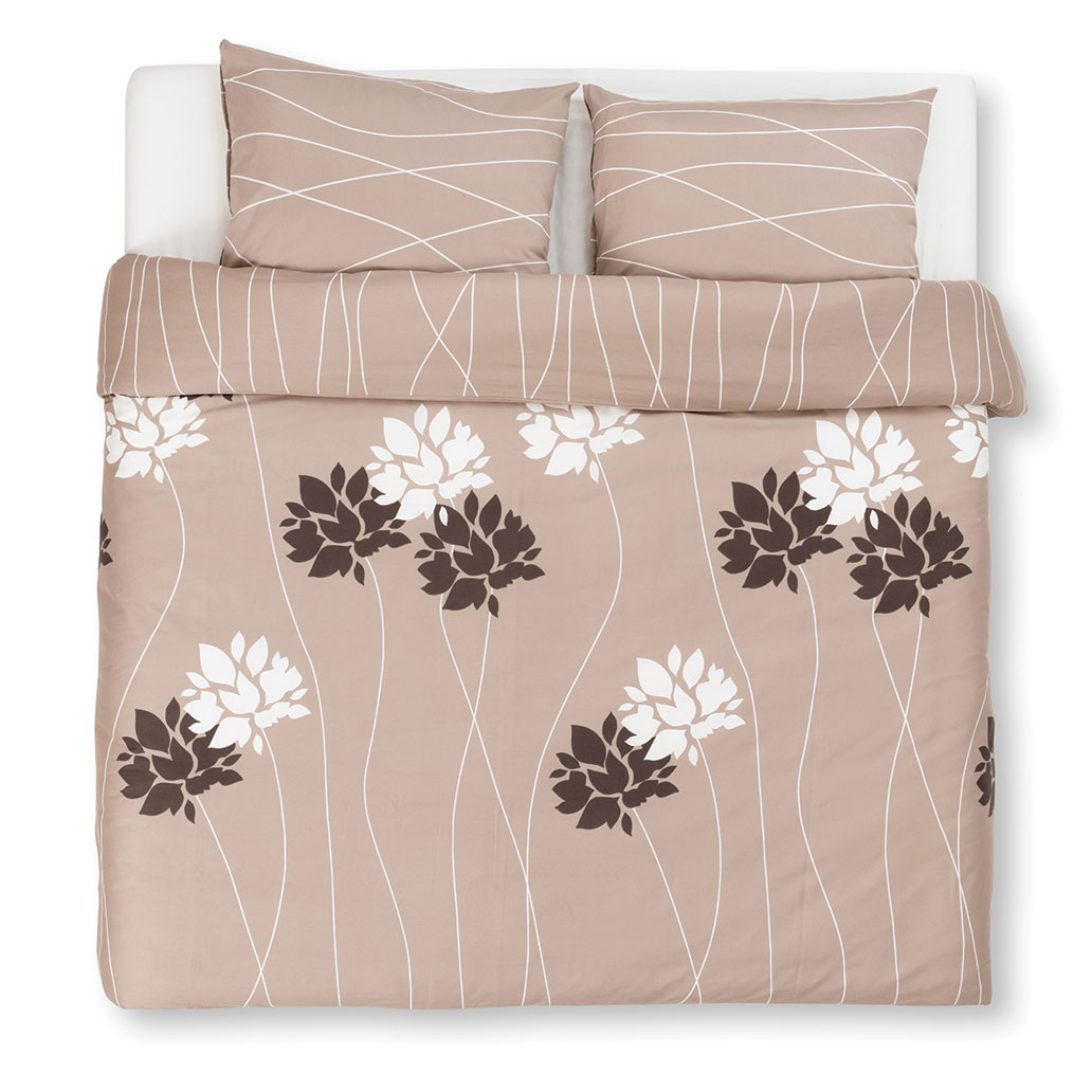 posteljnina anikka svetlo rjava tloris dvojna