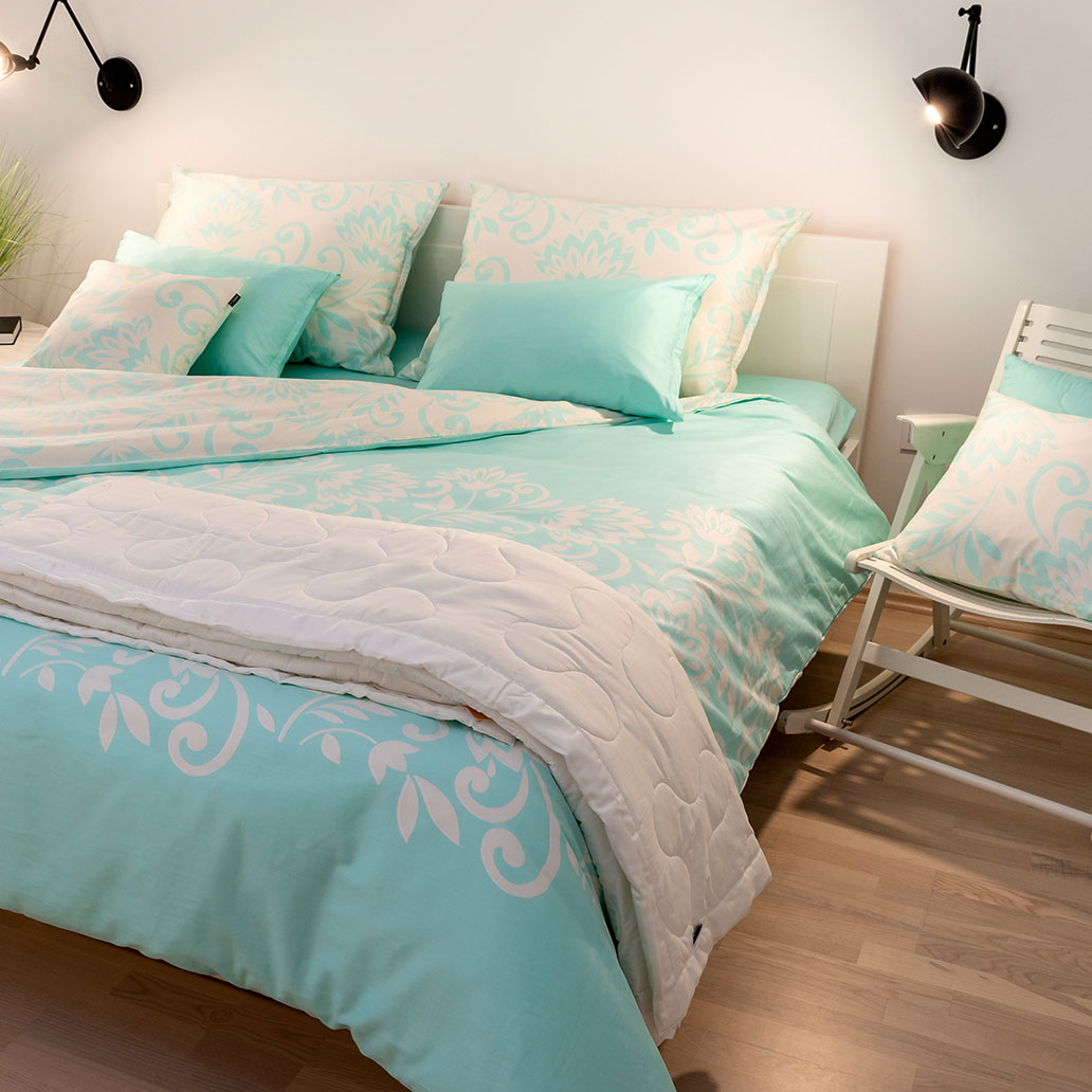 posteljnina floris mint dvojna profilna 22