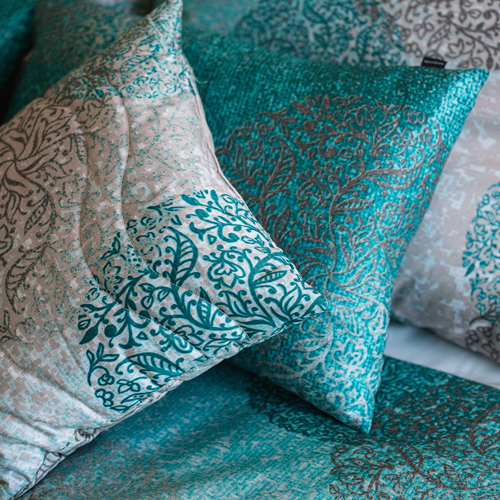 satenasta posteljnina prestige turkizna 10