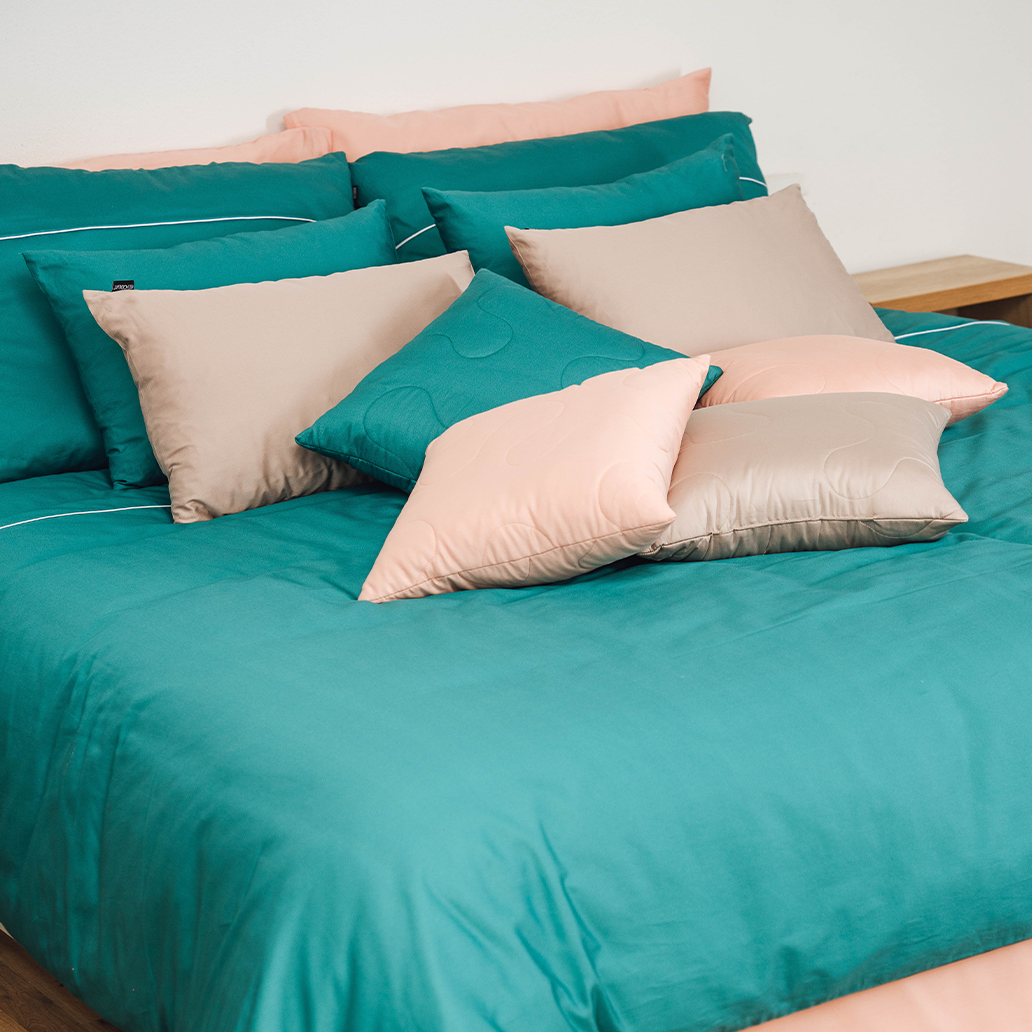 posteljnina basic zeleno modra 6