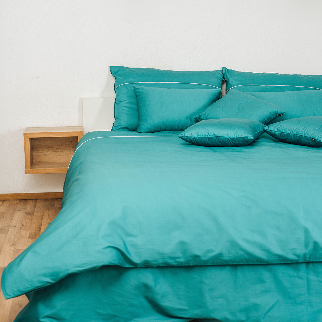 posteljnina basic zeleno modra 5