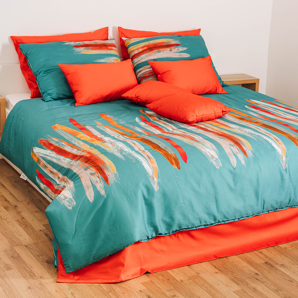 Posteljnina Art zeleno modra 15
