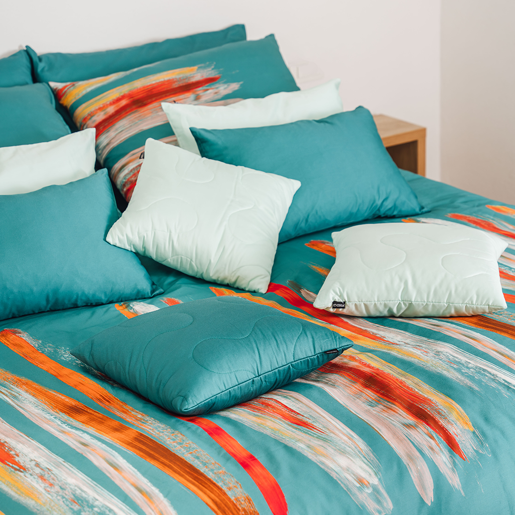 Posteljnina Art zeleno modra 14