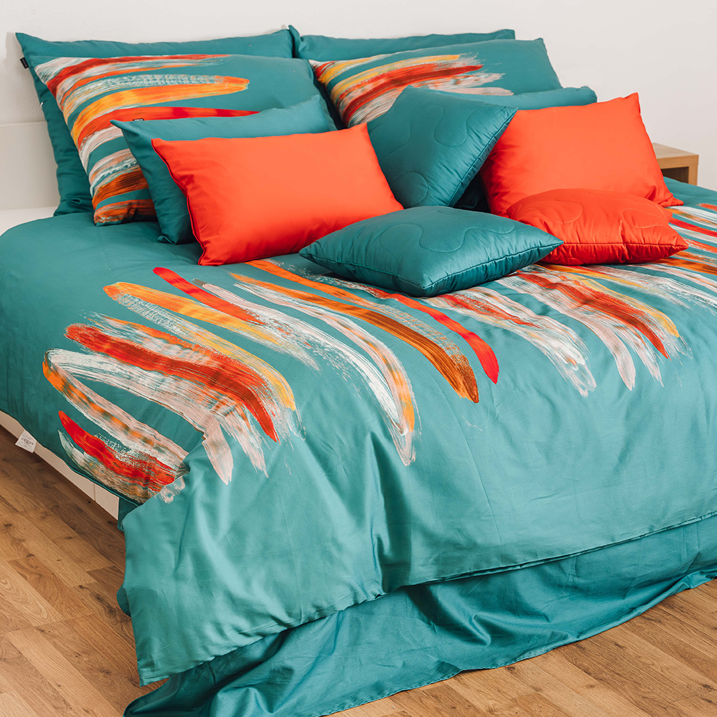 Posteljnina Art zeleno modra 13