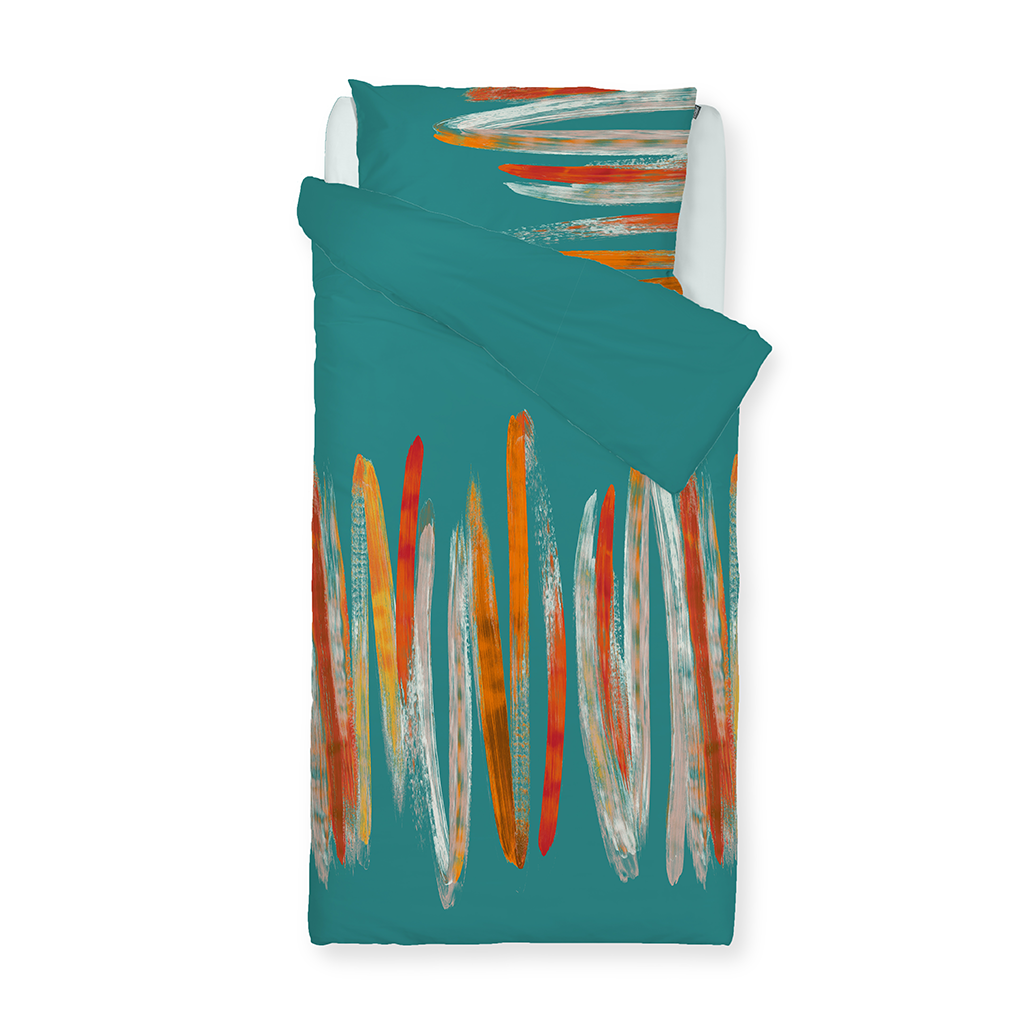 Posteljnina Art zeleno modra 12