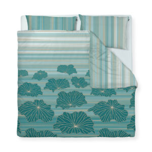 Posteljnina Mist zeleno modra tloris