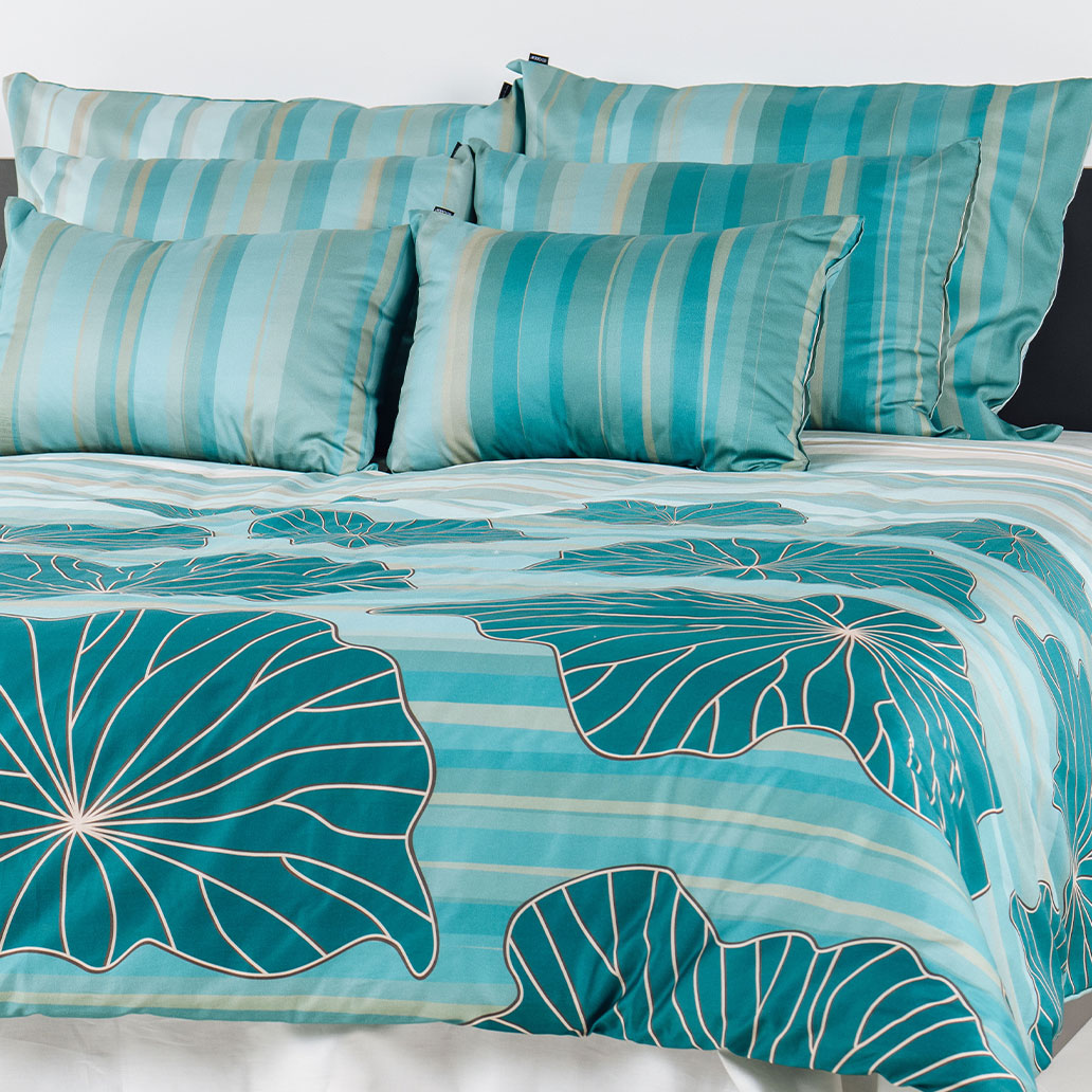 Posteljina Mist zeleno plava kotna