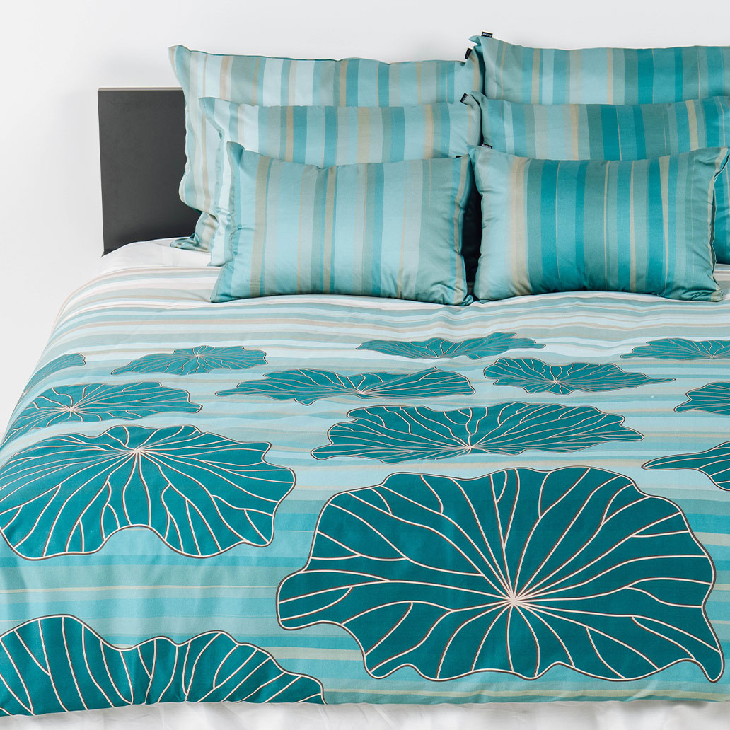 posteljnina mist zeleno modra 2