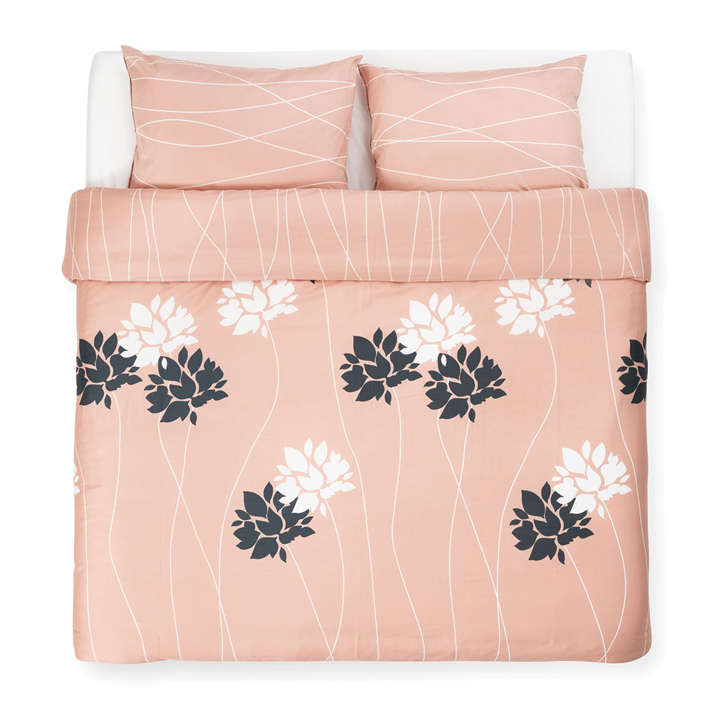 posteljnina anikka puder roza tloris dvojna