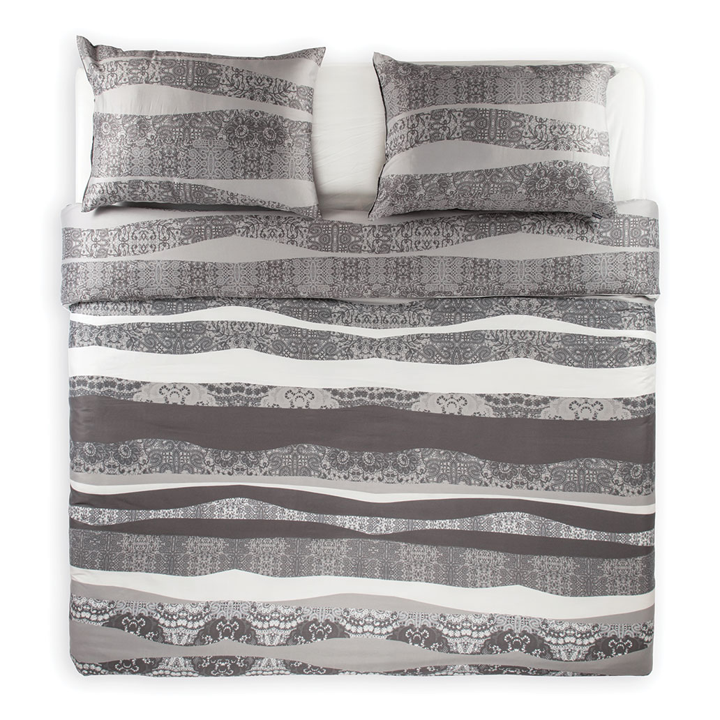 posteljnina allegra siva tloris dvojna