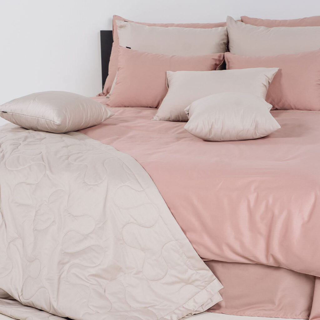 enobarvna posteljnina basic sdimno roza 3