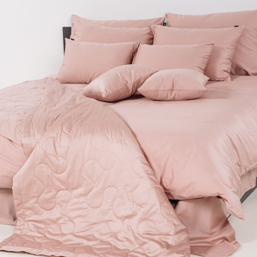 enobarvna posteljnina basic sdimno roza 4