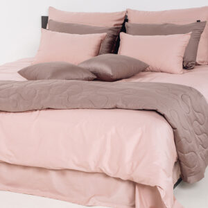 enobarvna posteljnina basic sdimno roza 2