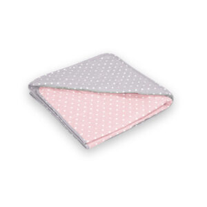 otroška odeja pikapoka roza siva