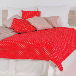 posteljnina pikapoka rdeča okrasni vzglavnik