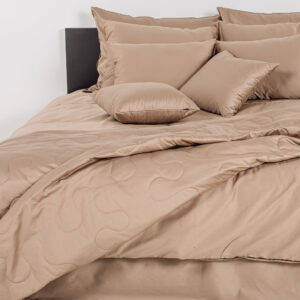 enobarvna posteljnina basic zlato rjava 2