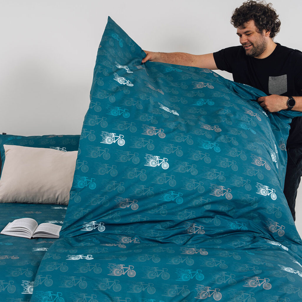 posteljnina kolo modro 2