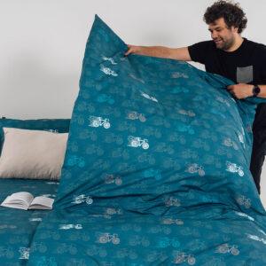 posteljnina kolo modro 2