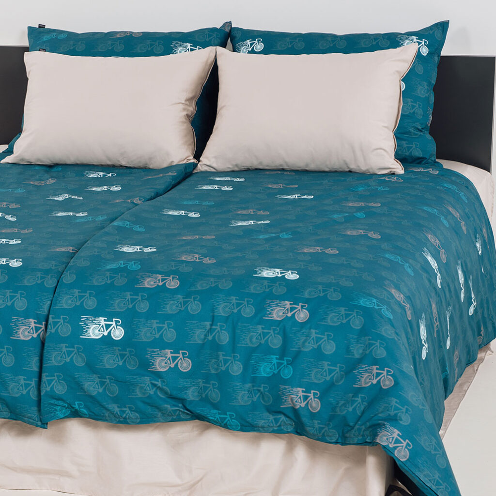 posteljnina kolo modro 1